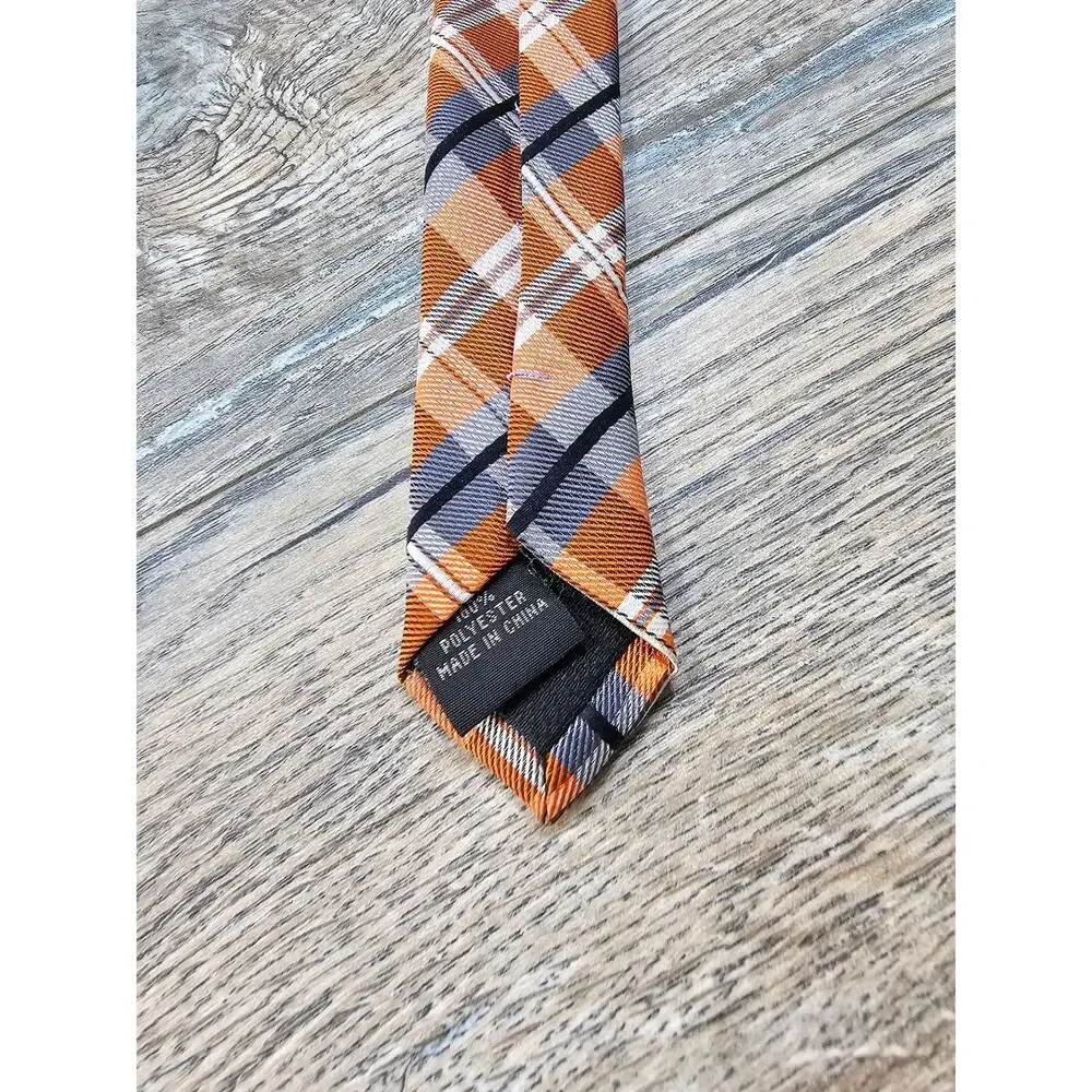 Johnson Brothers Men's Orange Striped Neck Tie